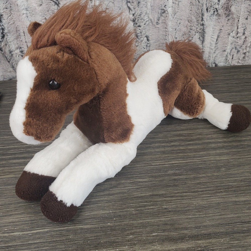 Aurora‎ World Plush Horse Pinto Pony Brown & White 12" Stuffed Animal Toy